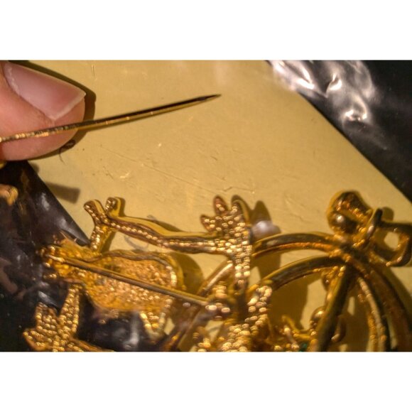 Gold-Tone Cat & Birdcage Pins Set Of 3 - Picture 6 of 7